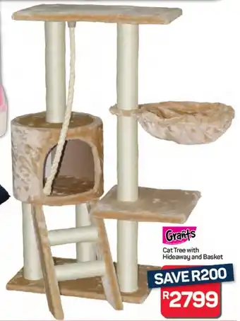 Pick n Pay Hypermarket Grants Cat Tree with Hideaway and Basket offer