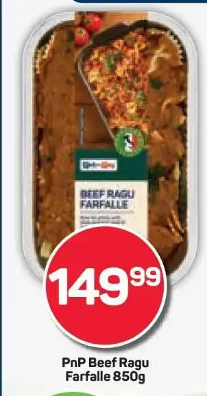 Pick n Pay PnP Beef Ragu Farfalle 850g offer