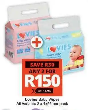 Checkers LOVIES BABY WIPES offer