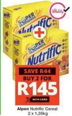 Checkers Alpen Nutrific Cereal offer