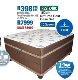 OK Furniture Restonic 152cm Natures Rest Base Set offer