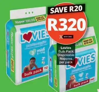 Checkers Lovies Bulk Pack Disposable Nappies offer