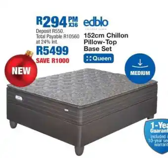 OK Furniture 152cm Chillon Pillow-Top Base Set offer