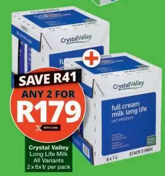 Checkers CRYSTAL VALLEY LONG LIFE MILK offer