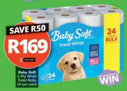 Checkers Baby Soft 2-Ply White Toilet Rolls offer