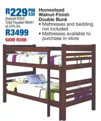OK Furniture Homestead Walnut-Finish Double Bunk offer