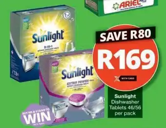 Checkers Sunlight Dishwasher Tablets 46/56 per pack offer