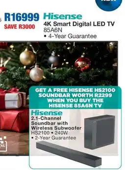 OK Furniture Hisense 4K Smart Digital LED TV 85A6N offer
