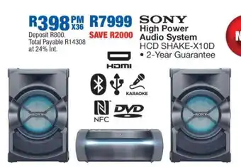 OK Furniture Sony High Power Audio System HCD SHAKE-X10D offer