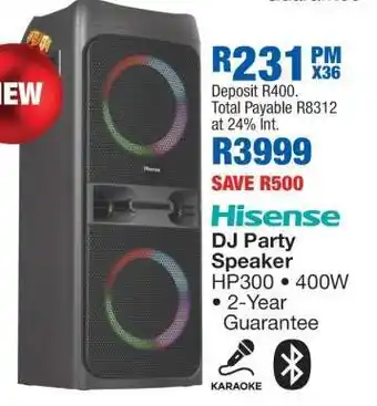 OK Furniture Hisense DJ Party Speaker offer