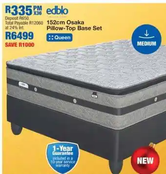 152cm Osaka Pillow-Top Base Set