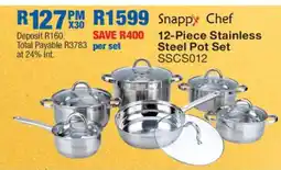 OK Furniture Snappy Chef 12-Piece Stainless Steel Pot Set SSCS012 offer