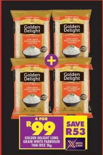Shoprite Golden Delight Long Grain White Parboiled Thai Rice 2kg offer