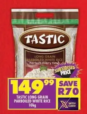 Shoprite Tastic Long Grain Parboiled White Rice 10kg offer