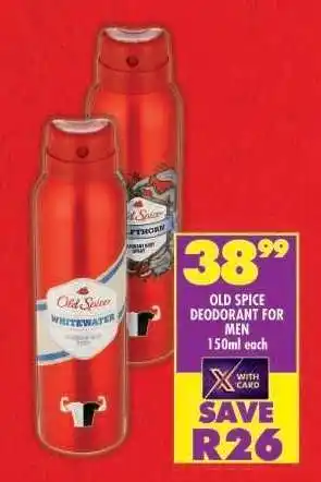 Shoprite OLD SPICE DEODORANT FOR MEN offer