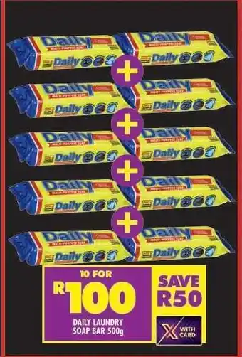 Shoprite DAILY LAUNDRY SOAP BAR 500g offer