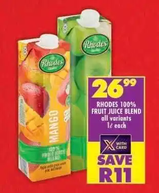 Shoprite RHODES 100% FRUIT JUICE BLEND offer
