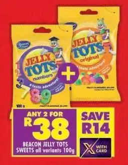 Shoprite BEACON JELLY TOTS SWEETS all variants 100g offer