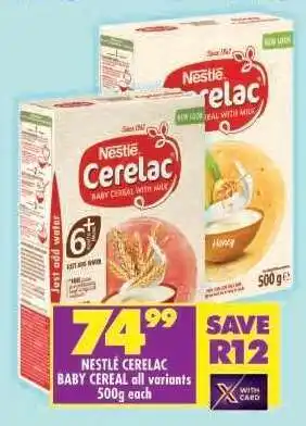 Shoprite NESTLÉ CERELAC BABY CEREAL all variants 500g each offer