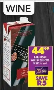 Shoprite ROBERTSON WINERY SELECTED WINE offer
