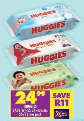 Shoprite HUGGIES BABY WIPES all variants offer