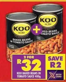 Shoprite Koo Baked Beans in Tomato Sauce 400g offer