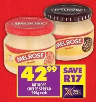 Shoprite MELROSE CHEESE SPREAD 250g each offer