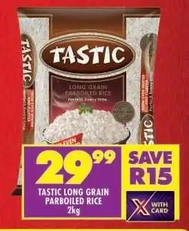 Shoprite Tastic Long Grain Parboiled Rice-2kg offer