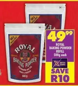 Shoprite ROYAL BAKING POWDER REFILL 500g offer