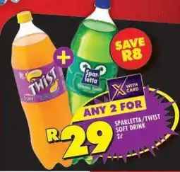 Shoprite Sparletta/Twist Soft Drink 2L offer