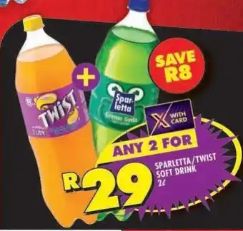 Shoprite Sparletta/Twist Soft Drink 2L offer