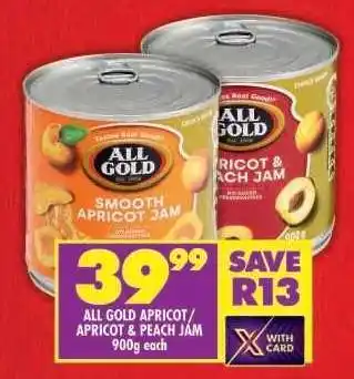 Shoprite ALL GOLD APRICOT/APRICOT & PEACH JAM offer