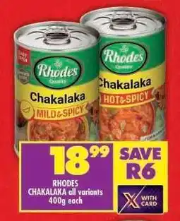 Shoprite RHODES CHAKALAKA all variants offer