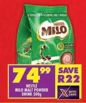 Shoprite Nestlé Milo Malt Powder Drink 500g offer