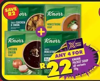Shoprite KNORR PACKET SOUP all variants 50g offer