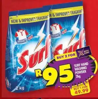 Shoprite Surf Hand Washing Powder-2Kg offer