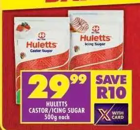 Shoprite Huletts Castor/Icing Sugar 500g each offer