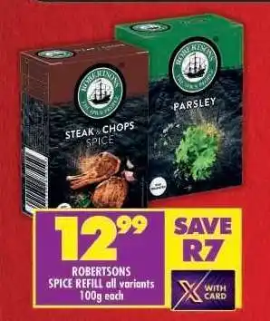 Shoprite ROBERTSONS SPICE REFILL all variants 100g each offer