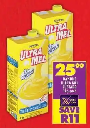 Shoprite DANONE ULTRA MEL CUSTARD 1kg each offer