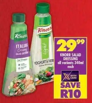 Shoprite KNORR SALAD DRESSING all variants 340ml each offer