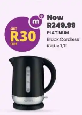 Shoprite PLATINUM Black Cordless Kettle 1,7l offer