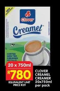 Shoprite CLOVER CREAMEL CREAMER 20x750ml per pack offer