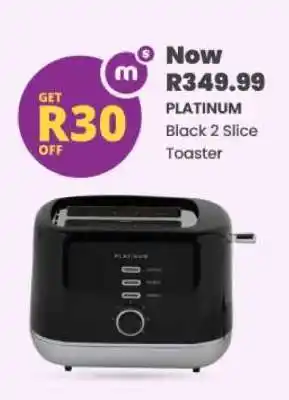 PLATINUM Black 2 Slice Toaster
