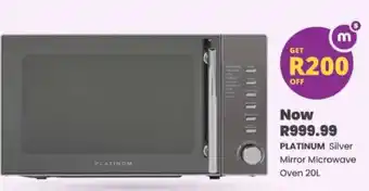 Shoprite PLATINUM Silver Mirror Microwave Oven 20L offer