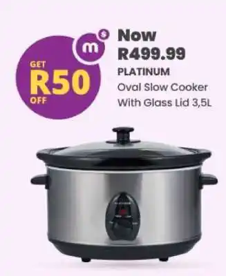 Shoprite PLATINUM Oval Slow Cooker With Glass Lid 3,5L offer
