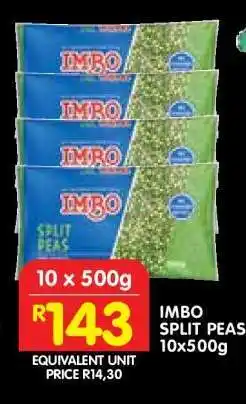 Shoprite IMBO SPLIT PEAS 10x500g offer