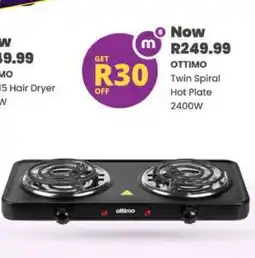 Shoprite OTTIMO Twin Spiral Hot Plate 2400W offer