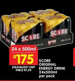 Shoprite SCORE ORIGINAL ENERGY DRINK 24x500ml per pack offer