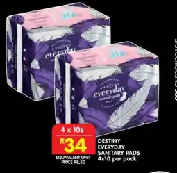 Shoprite DESTINY EVERYDAY SANITARY PADS offer