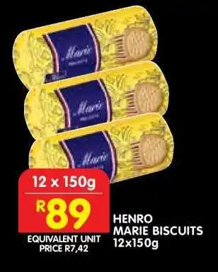 Shoprite HENRO MARIE BISCUITS 12x150g offer